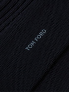 TOM FORD - Ribbed Cotton Socks - Blue