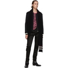 Saint Laurent Black Wool Jacquard Scarf