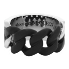 Alexander McQueen Silver and Brass Identity Chain Ring