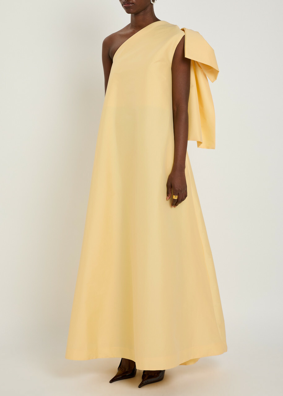 Bernadette Winnette Bow-appliquéd Taffeta Gown Yellow