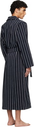 Tekla Navy & White Terry Classic Bathrobe