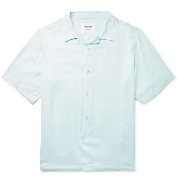 Photo: Noon Goons - Pharcyde Camp-Collar Cotton Shirt - Sky blue
