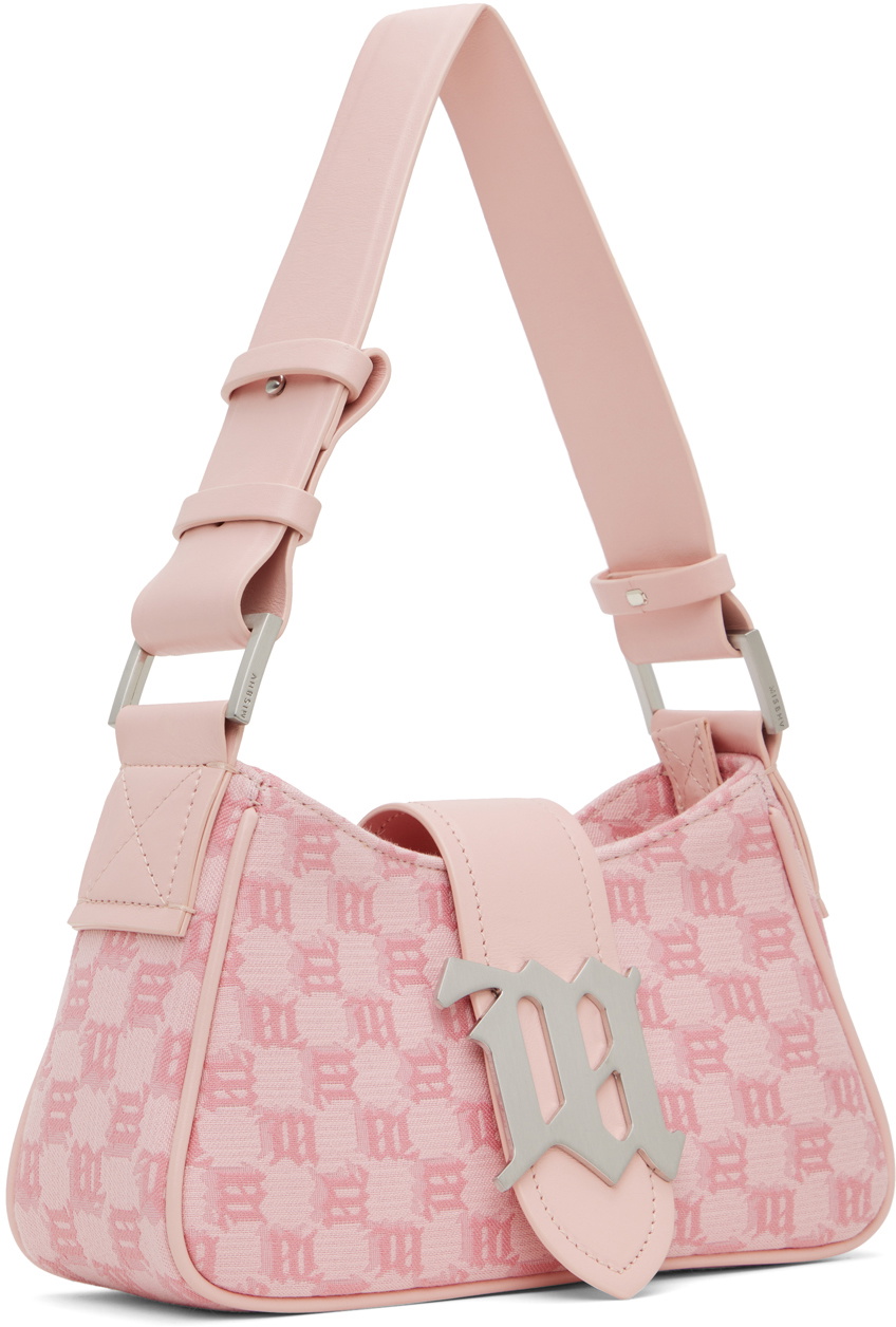 MISBHV Pink Jacquard Monogram Small Shoulder Bag