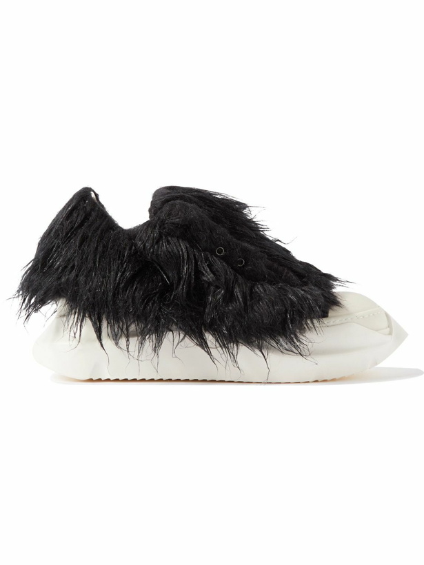 Photo: DRKSHDW by Rick Owens - Leather-Trimmed Faux Fur and Canvas Sneakers - Black