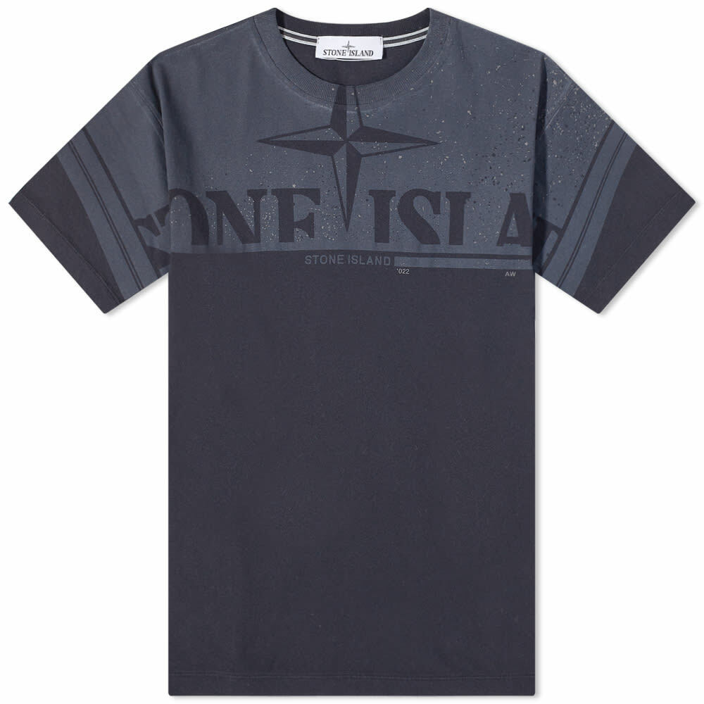 Stone Island Men's Mosaic Two Print T-Shirt in Black Stone Stone Island Men's Mosaic Two Print T-Shirt in Black Stone