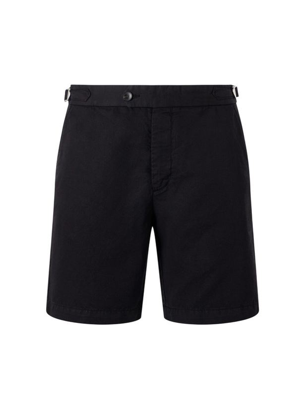 Photo: Mr P. - Straight-Leg Cotton And Linen-Blend Bermuda Shorts - Black