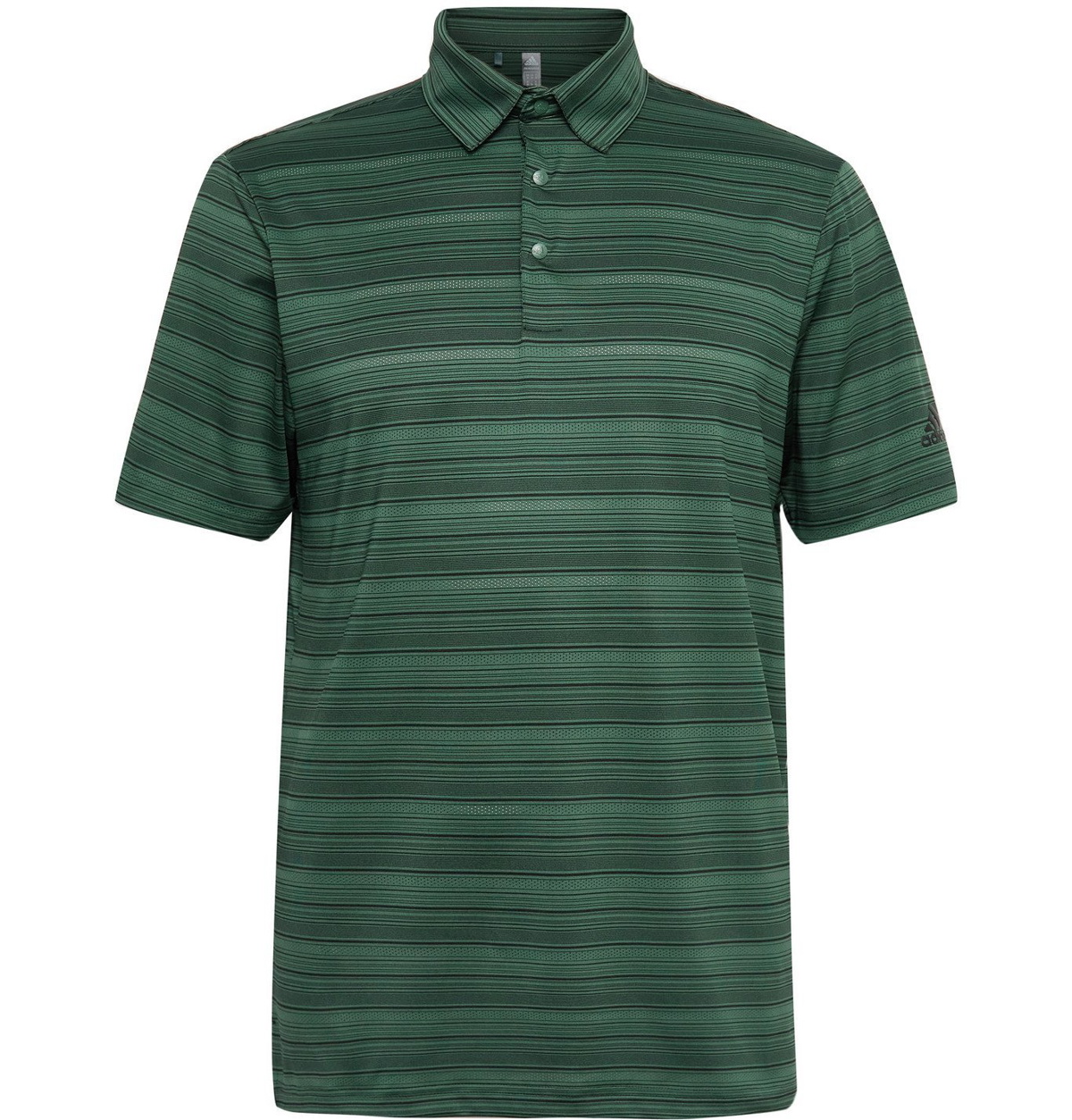 ADIDAS GOLF - Striped Recycled Stretch-Jersey Mesh Golf Polo Shirt Green adidas Golf