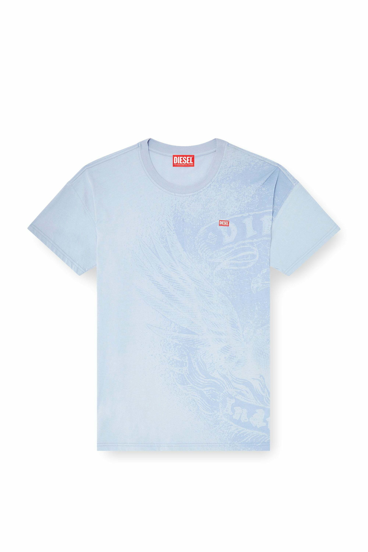 Diesel Relaxed T-shirt with pigment prints - T-Shirts Mens in Blue