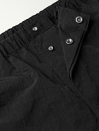 HAYDENSHAPES - Outline Straight-Leg Logo-Appliquéd Crinkled-Shell Trousers - Black