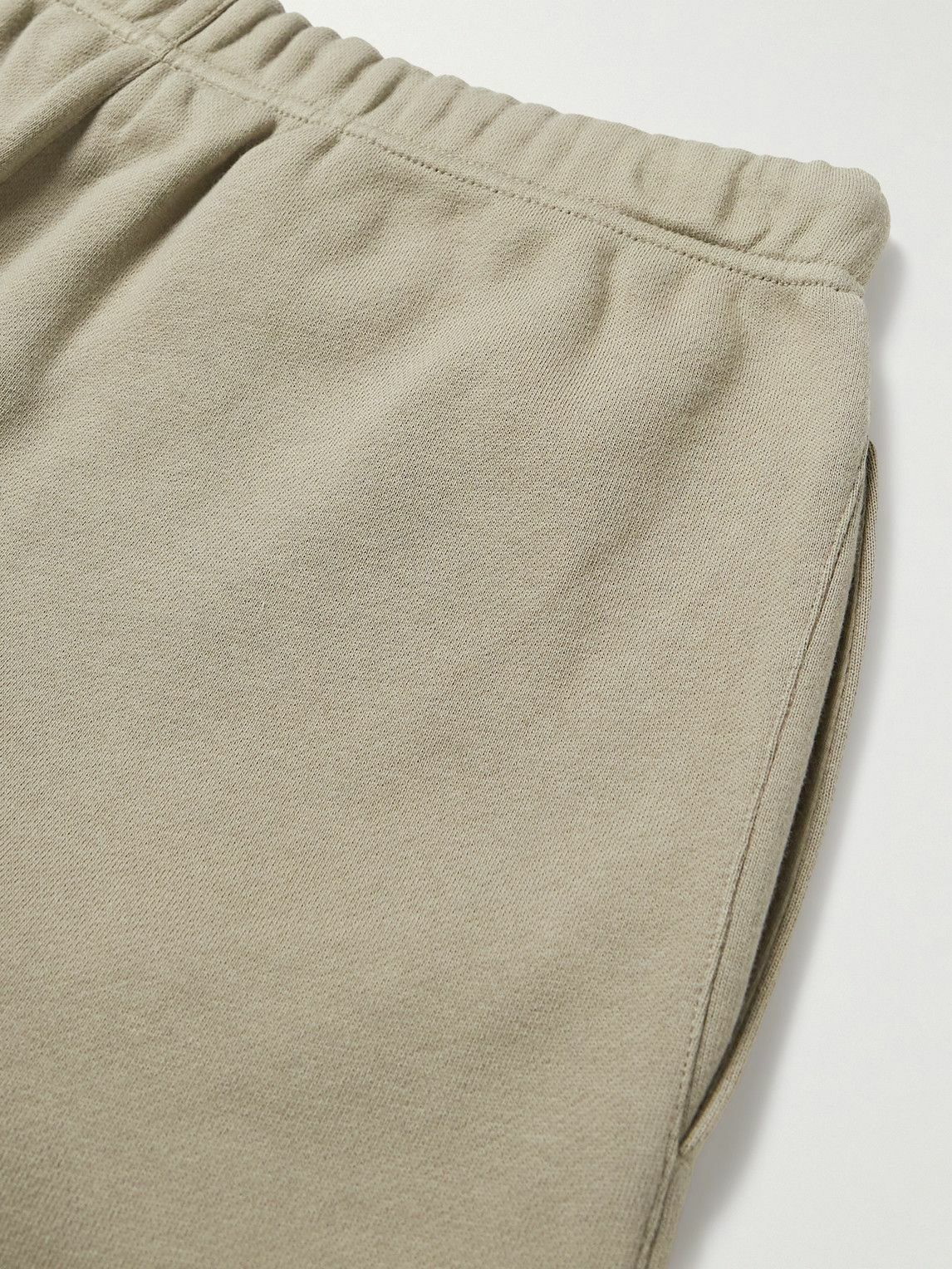 Fear Of God Straight-leg Logo-flocked Cotton-blend Jersey Drawstring Shorts  in Natural for Men