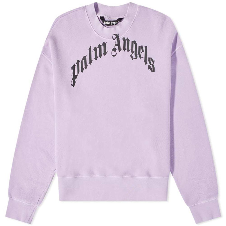 Photo: Palm Angels Garment Dyed Curved Logo Crew Sweat