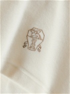 Brunello Cucinelli - Logo-Embroidered Cashmere-Blend Balaclava - White