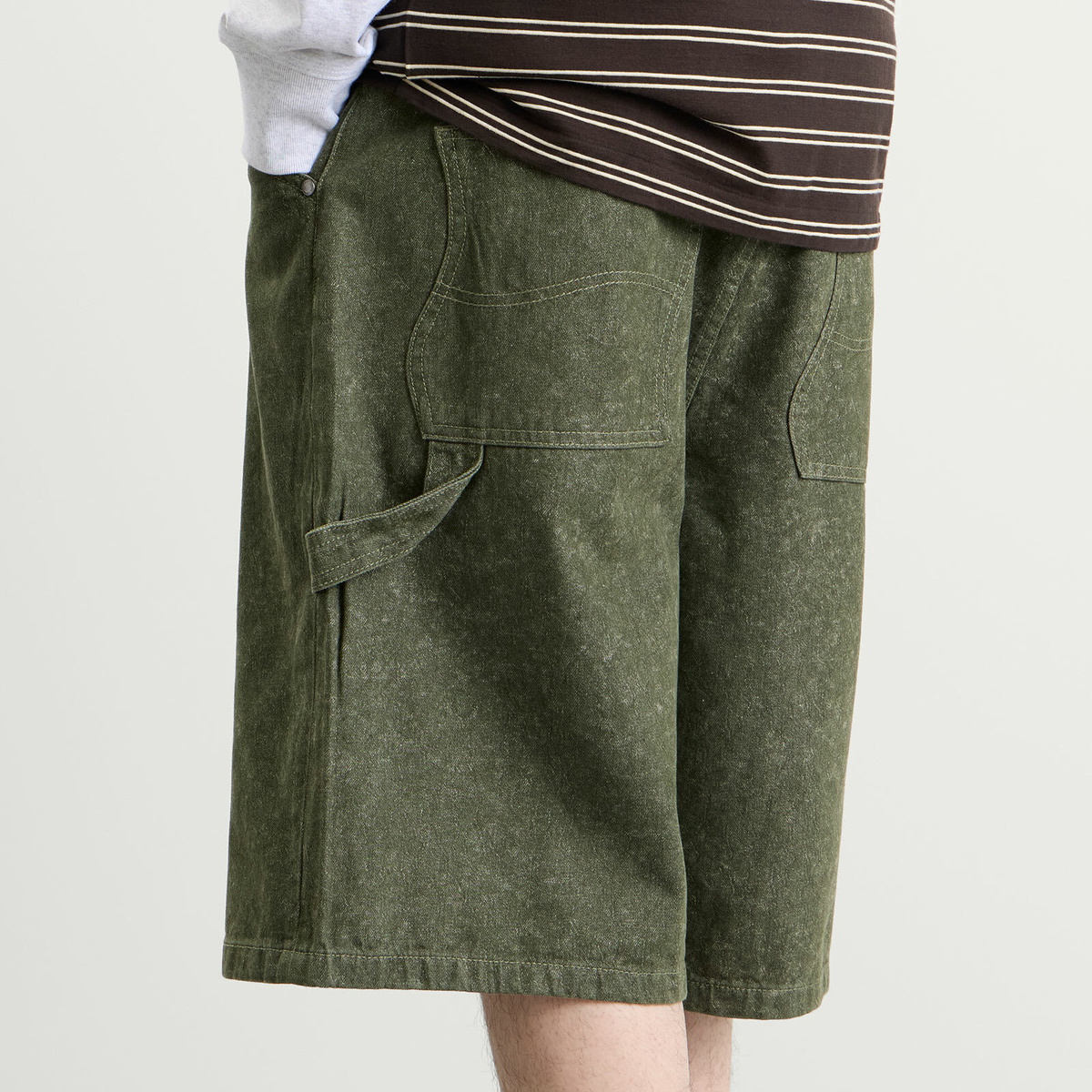 Dime Men's Classic Denim Shorts in Electric Green