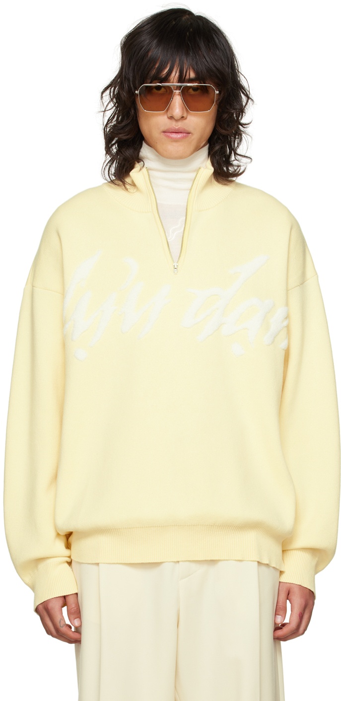 Photo: LU'U DAN SSENSE Exclusive Yellow Half-Zip Sweater