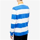 Polo Ralph Lauren Men's Block Stripe Rugby Shirt in New Iris Blue/White