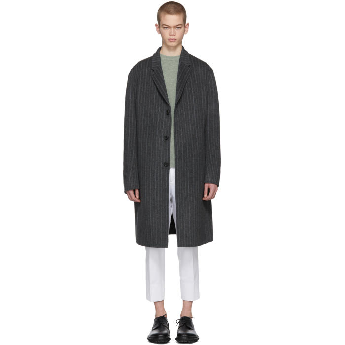 Outerwear Chad Acne Acne Studios Grey Striped Chad Coat Acne Studios
