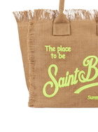 MC2 Saint Barth Vanity Natural Jute Shoulder Bag With Embroidered Logo