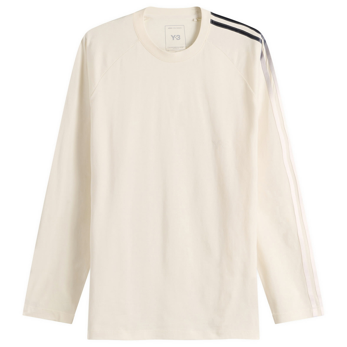 Y-3 Men's Oversized Gradient Stripes Long Sleeve T-Shirt in Cwhite