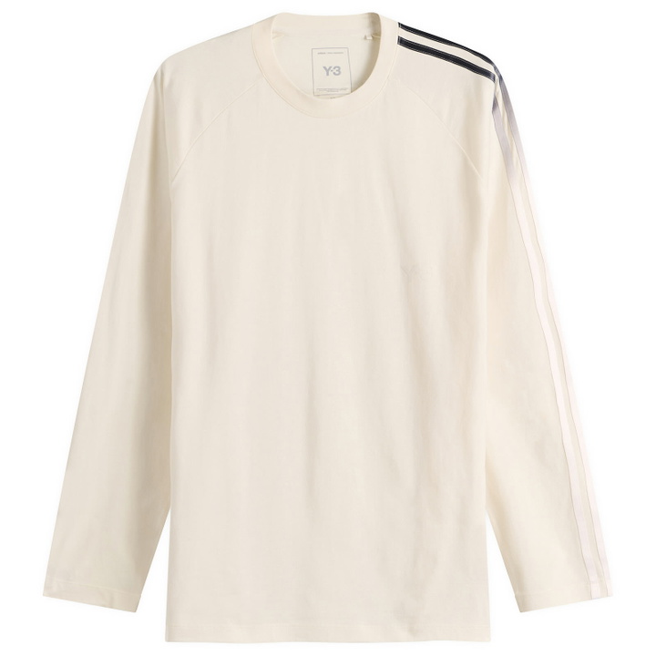 Photo: Y-3 Men's Oversized Gradient Stripes Long Sleeve T-Shirt in Cwhite