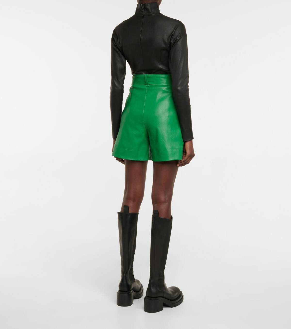 Stouls Eloise pleated leather shorts