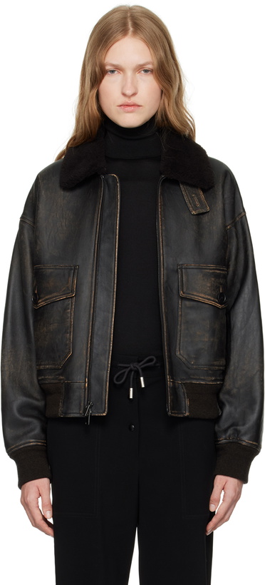 Photo: The Row Brown Adonis Leather Jacket