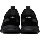 BOSS Black Suede Trim Knitted Upper Sneakers