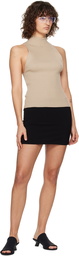 Courrèges Brown Mock Neck Rib Tank Top