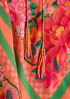 Farm Rio Fruit Garden Printed Satin Shorts Orange