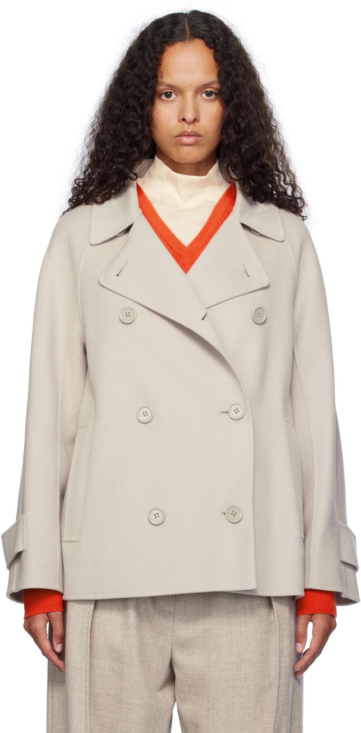 コート S Max Mara 'Louis' short coat Max Mara Beige Louis Short Coat Max Mara