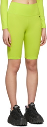 MSGM Green Micro Logo Bike Shorts