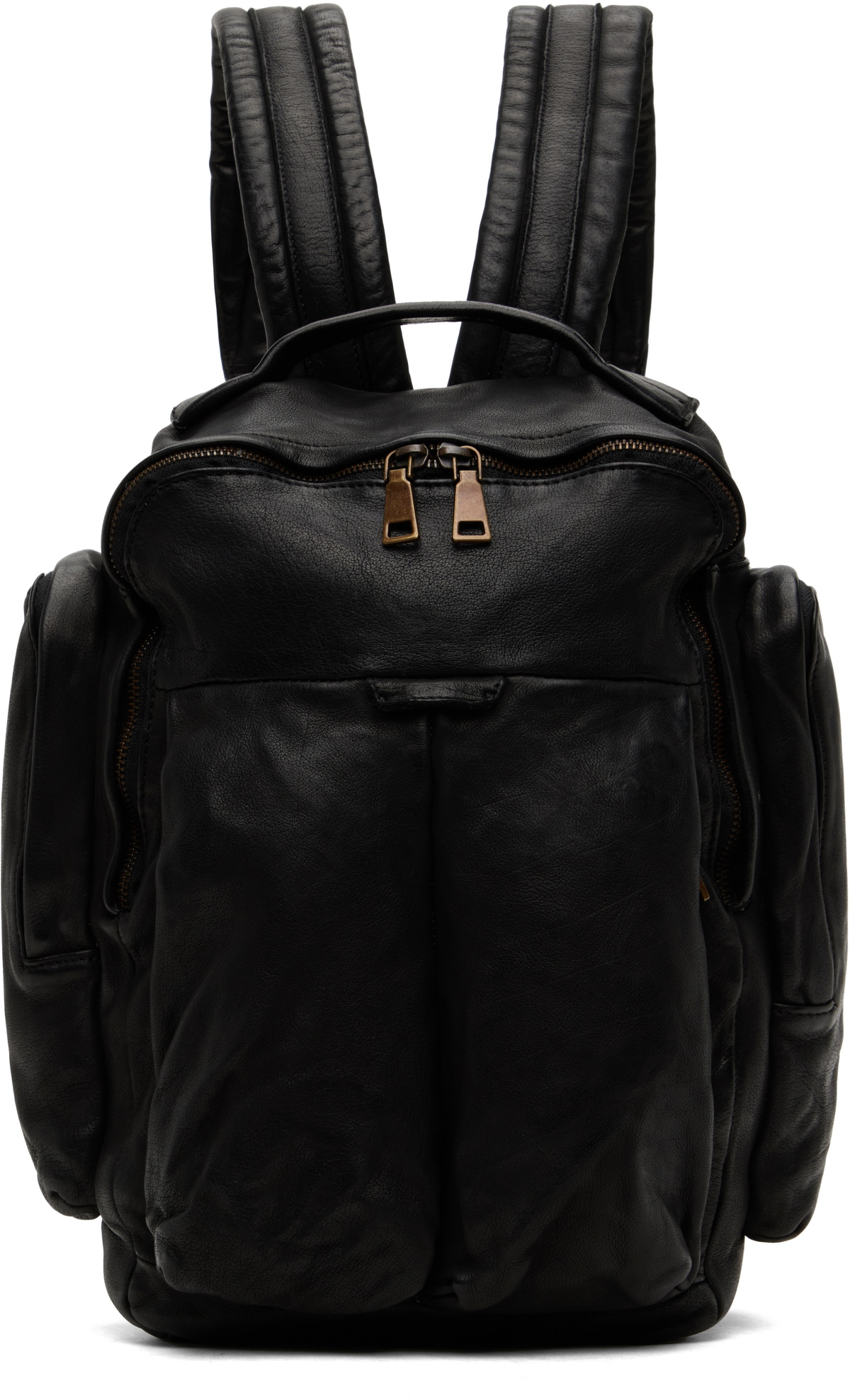 バッグ officine creative backpack Mens Black Leather Backpack: OC PACK 004 – Officine Creative