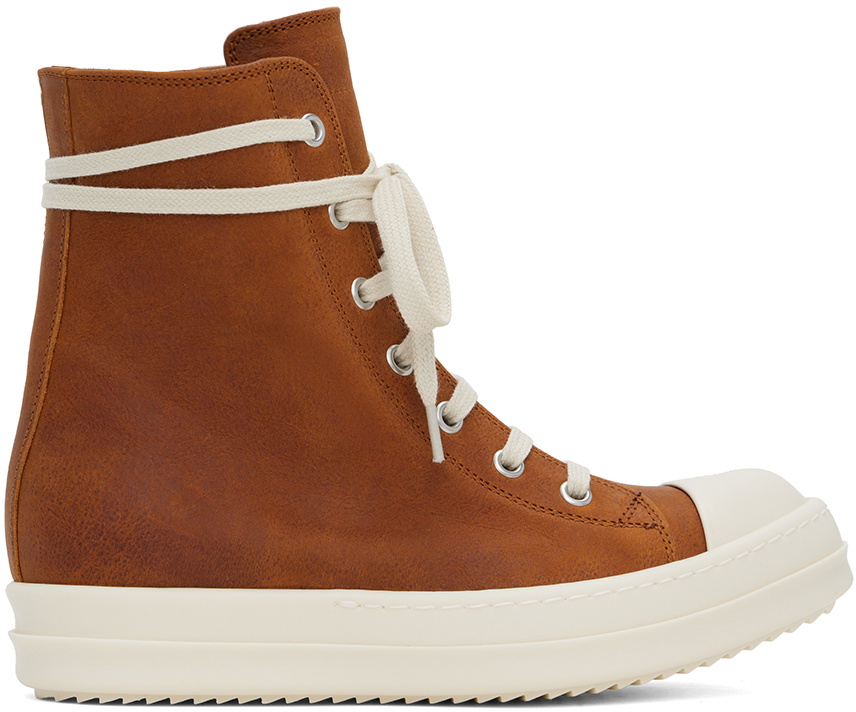 Rick Owens Orange Waxy Sneakers Rick Owens