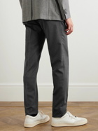 Incotex - Straight-Leg Pleated Wool-Blend Flannel Trousers - Gray