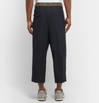 Comme des Garçons HOMME - Cropped Colour-Block Cotton-Twill and Ponte Trousers - Green