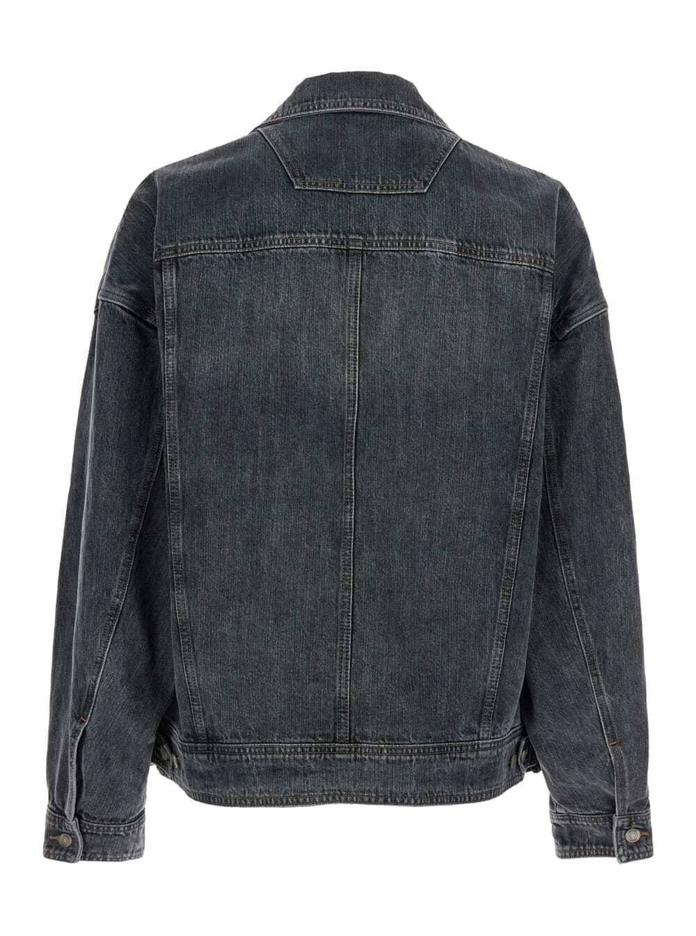 Juun.J Grey Jacket With Wide Notched Revers And Dropped Shoulders In Denim Man