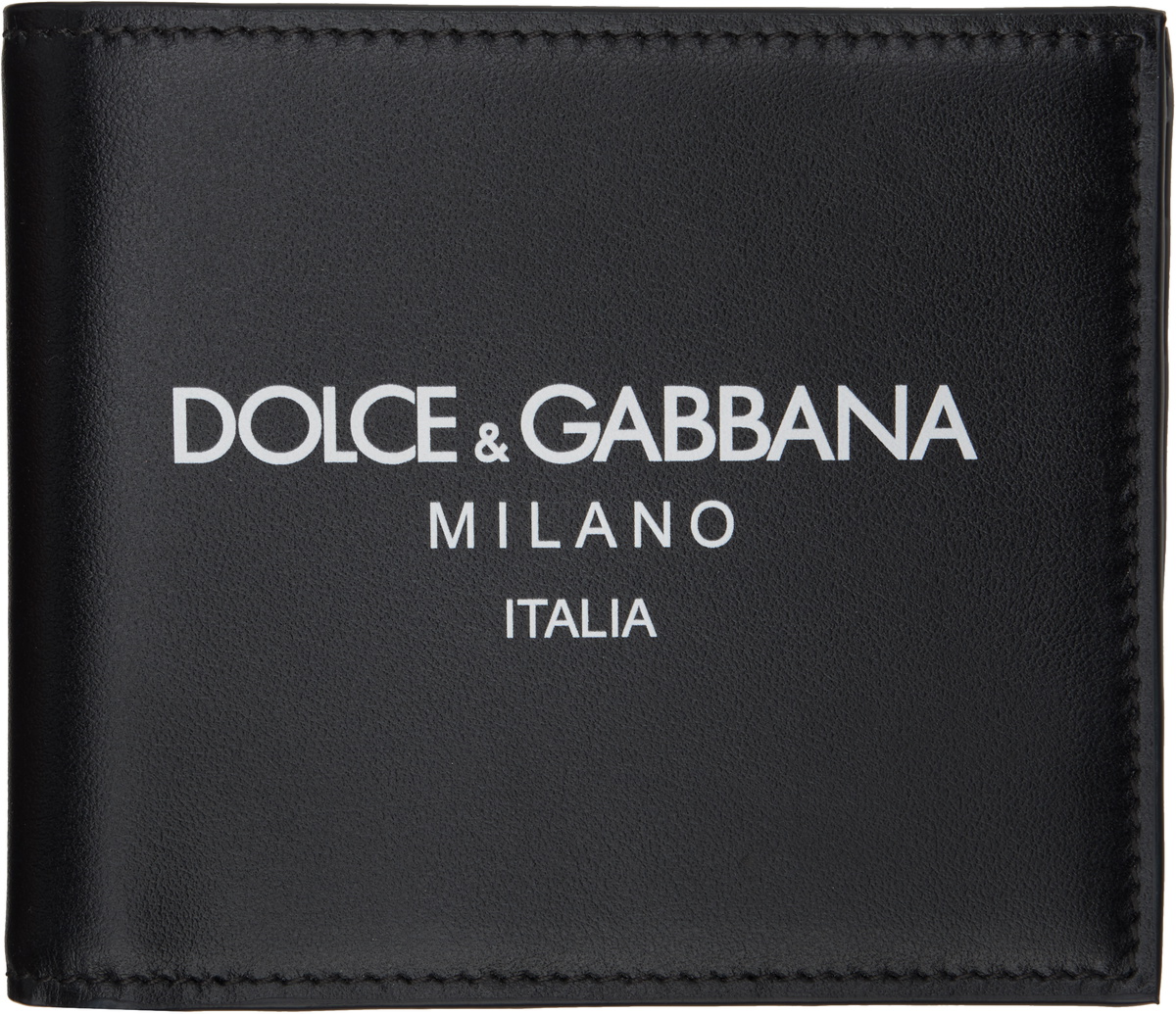 Dolce&Gabbana Black Calfskin Bifold Logo Wallet