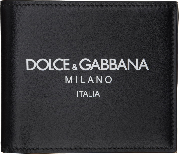 Photo: Dolce&Gabbana Black Calfskin Bifold Logo Wallet