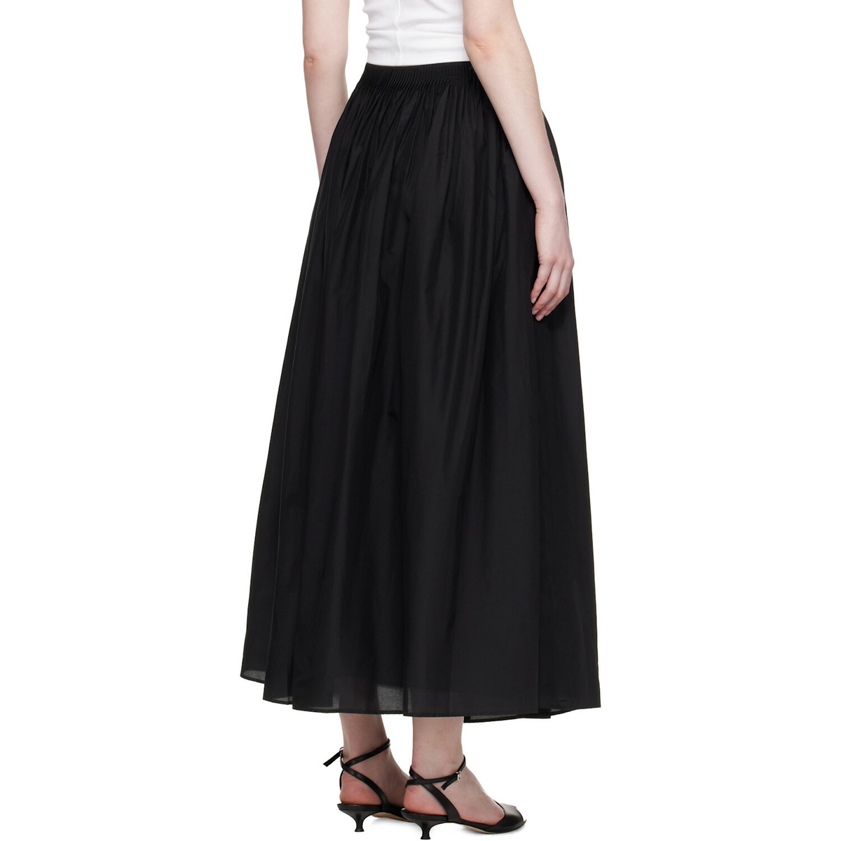 Loulou de Saison Black Naya Gathered Maxi Skirt