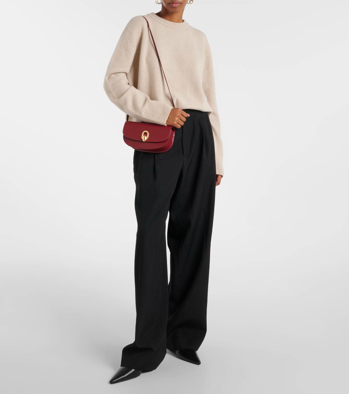 The Tondo Crescent Leather Shoulder Bag