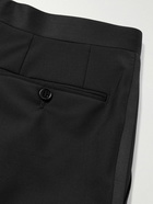 Canali - Straight-Leg Satin-Trimmed Wool and Mohair-Blend Tuxedo Trousers - Black