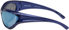 Balenciaga Blue Dynamo Round Sunglasses