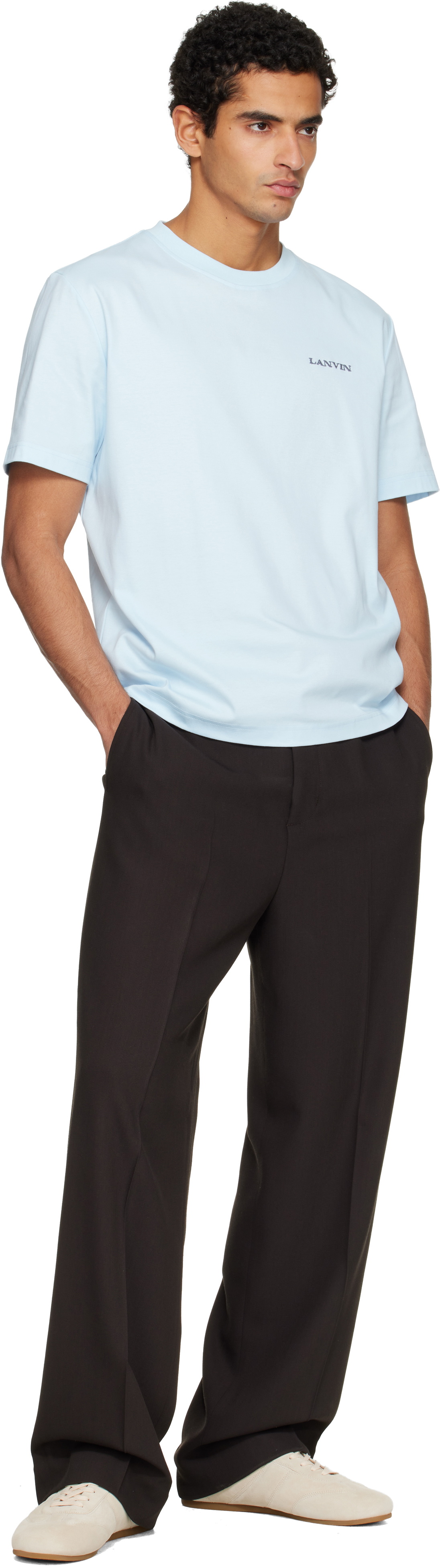 Lanvin Blue Bouclette Logo T-shirt