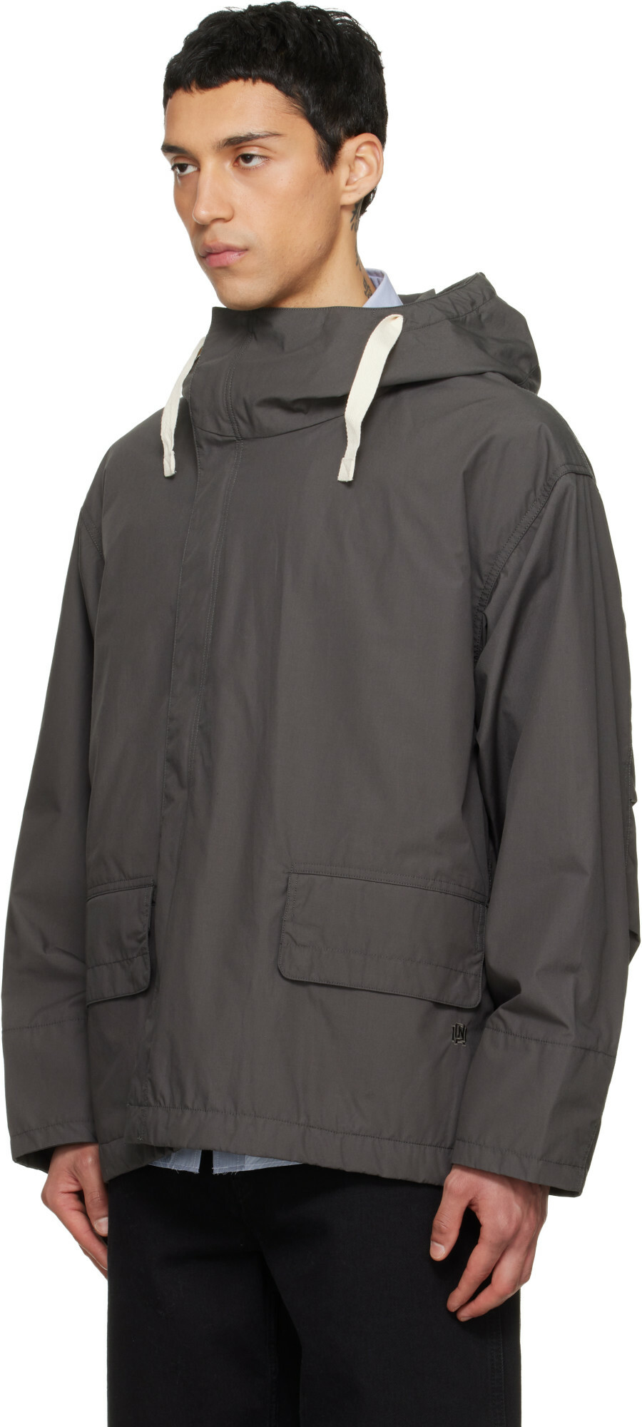 nanamica Gray Hooded Deck Jacket