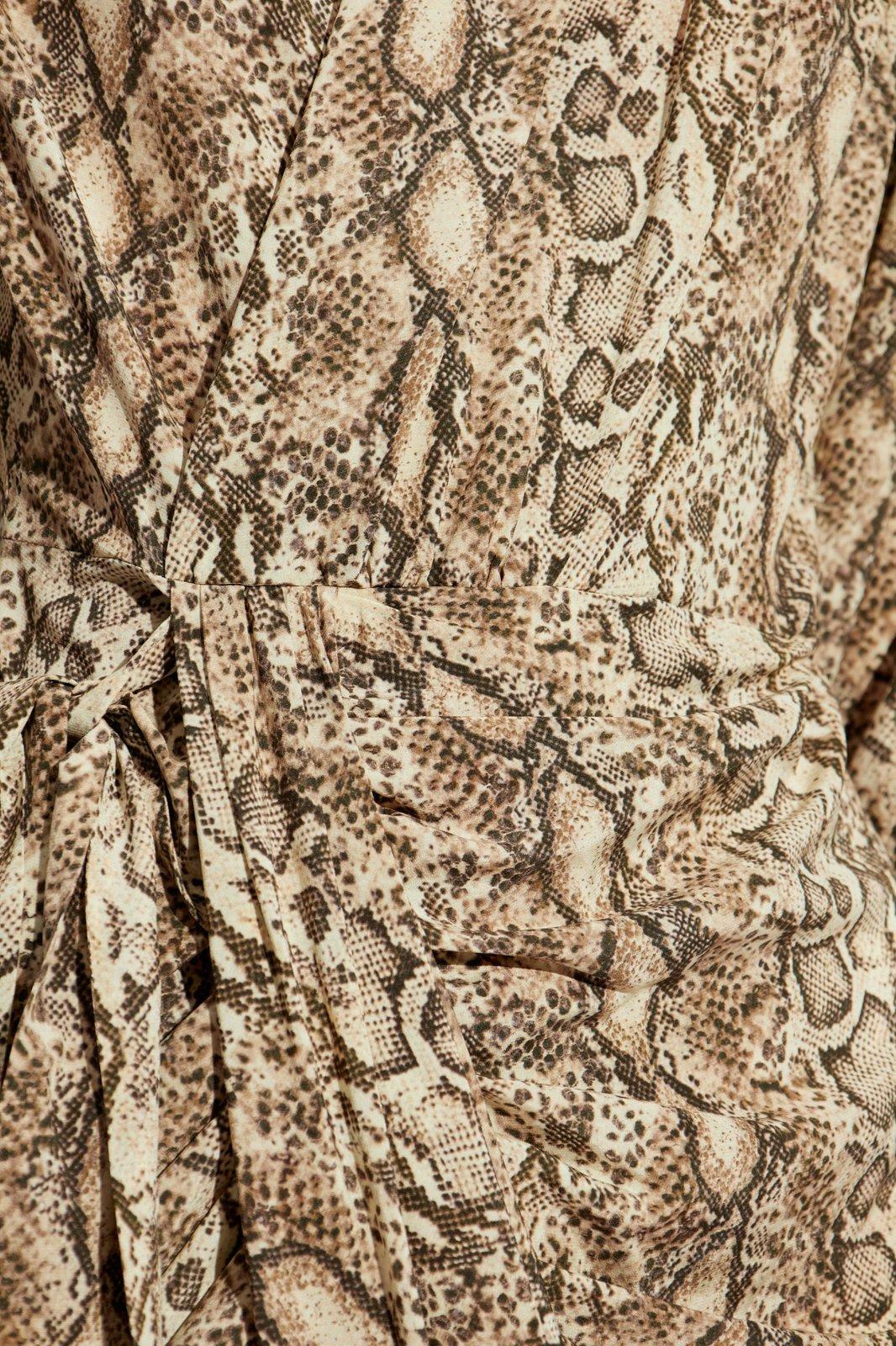【送料&関税込】Isabel Marant Cleora Long-sleeved Dress Isabel Marant Cleora Print Draped Long Sleeve Silk Blend