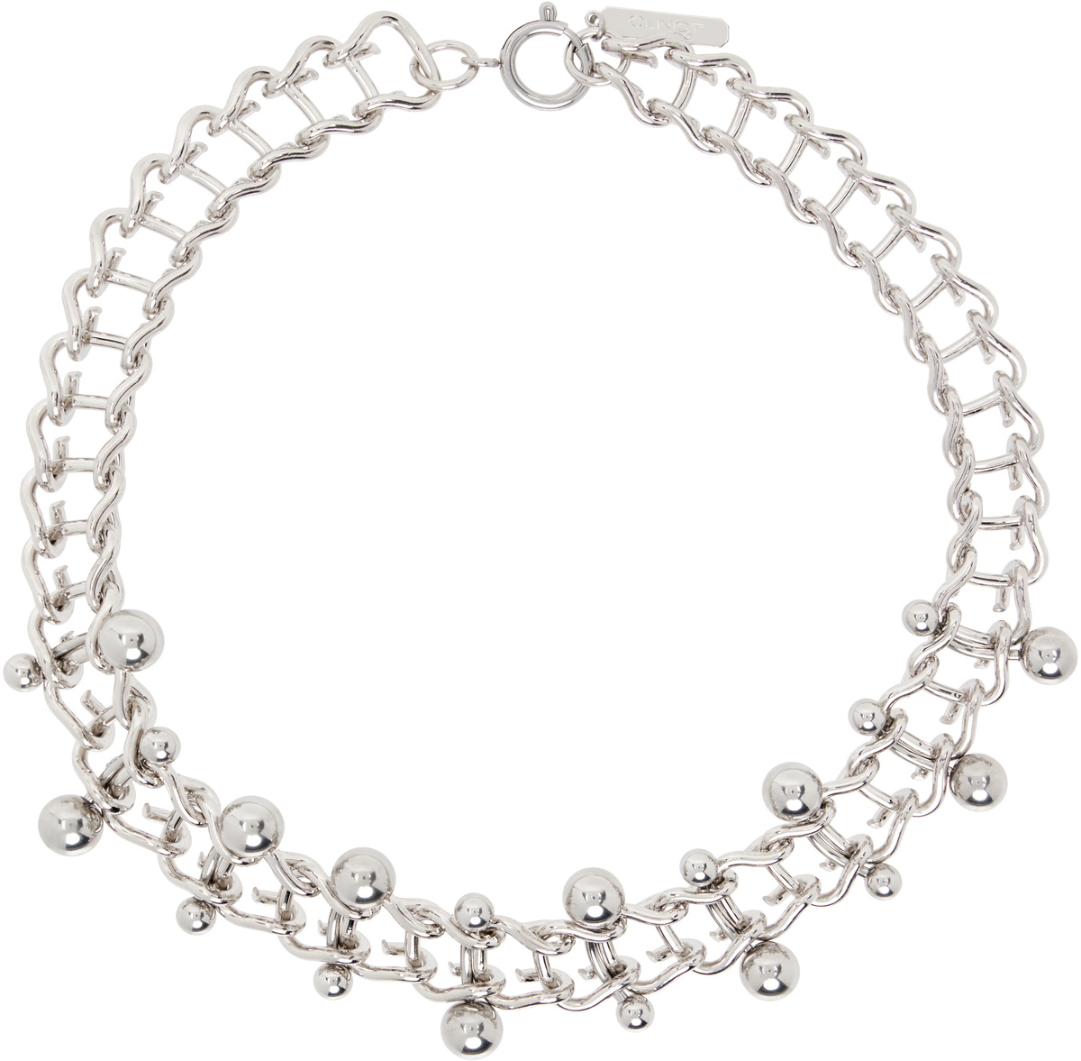 アクセサリー JUSTINE CLENQUET ANDREW NECKLACE Justine Clenquet SSENSE Exclusive Silver & Blue Andrew Necklace