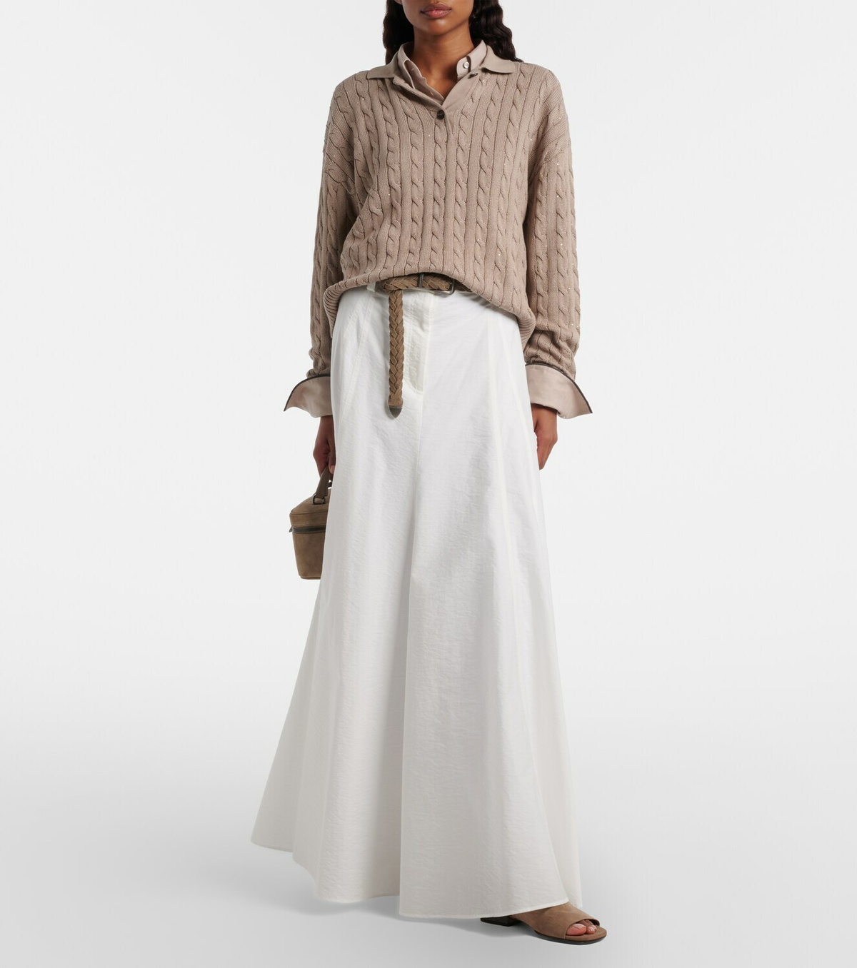 Brunello Cucinelli Cotton-blend maxi skirt