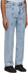 Feng Chen Wang Blue Deconstructed Jeans