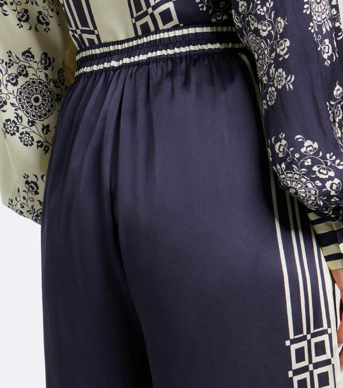 Alémais Banderra printed silk satin wide-leg pants