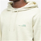 A.P.C. Men's Overdyed Item Logo Hoodie in Light China Green