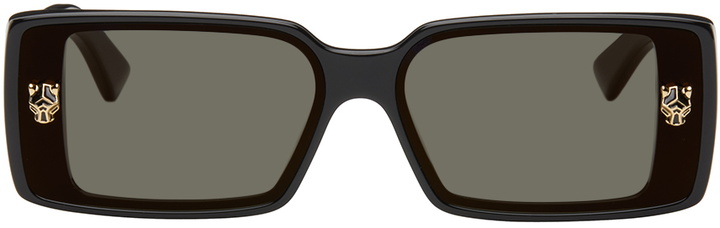 Photo: Cartier Black 'Panthère de Cartier' Sunglasses